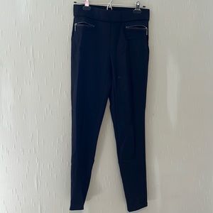 Fit sight size small ladies black dress pants.  Jegging material.